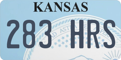 KS license plate 283HRS