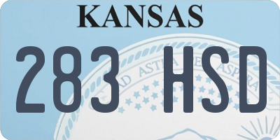 KS license plate 283HSD