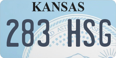 KS license plate 283HSG
