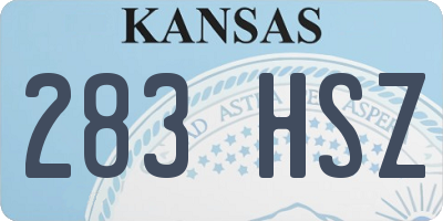 KS license plate 283HSZ