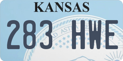 KS license plate 283HWE
