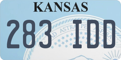 KS license plate 283IDD