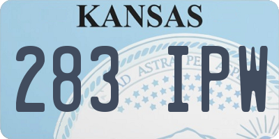 KS license plate 283IPW
