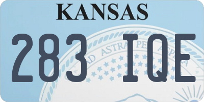 KS license plate 283IQE