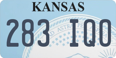 KS license plate 283IQO