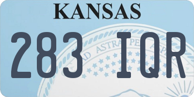 KS license plate 283IQR