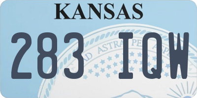 KS license plate 283IQW
