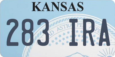 KS license plate 283IRA