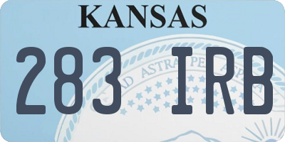 KS license plate 283IRB