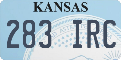 KS license plate 283IRC