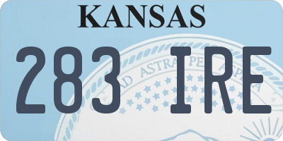 KS license plate 283IRE