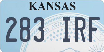 KS license plate 283IRF