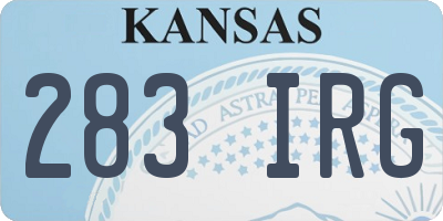 KS license plate 283IRG