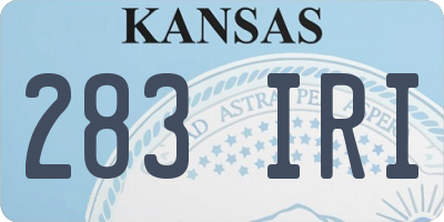 KS license plate 283IRI