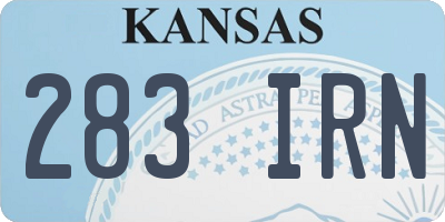 KS license plate 283IRN