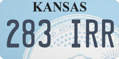 KS license plate 283IRR