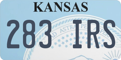 KS license plate 283IRS