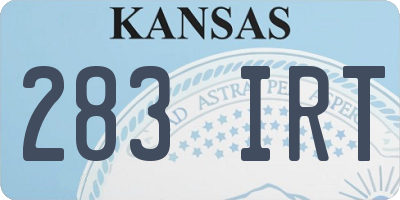 KS license plate 283IRT