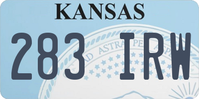 KS license plate 283IRW