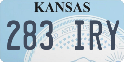 KS license plate 283IRY
