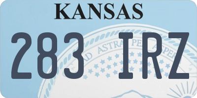 KS license plate 283IRZ
