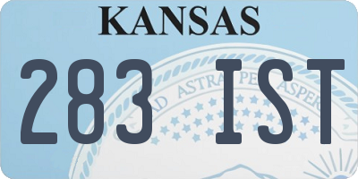 KS license plate 283IST