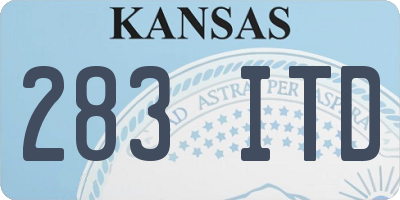 KS license plate 283ITD