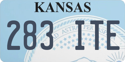KS license plate 283ITE