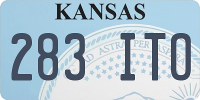 KS license plate 283ITO