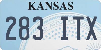 KS license plate 283ITX