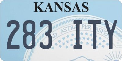 KS license plate 283ITY