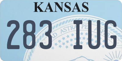 KS license plate 283IUG