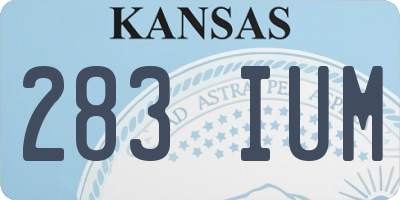 KS license plate 283IUM