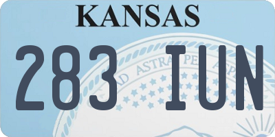 KS license plate 283IUN