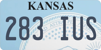 KS license plate 283IUS