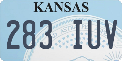 KS license plate 283IUV