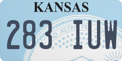 KS license plate 283IUW