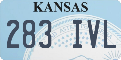 KS license plate 283IVL