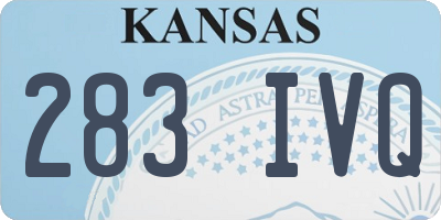 KS license plate 283IVQ