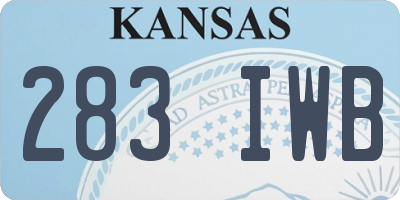 KS license plate 283IWB