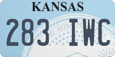 KS license plate 283IWC