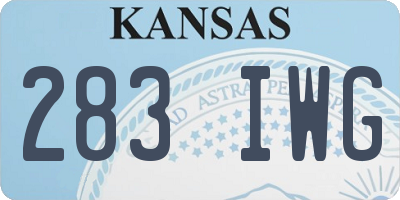 KS license plate 283IWG