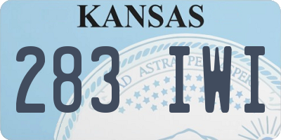 KS license plate 283IWI