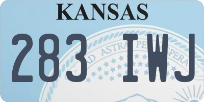 KS license plate 283IWJ