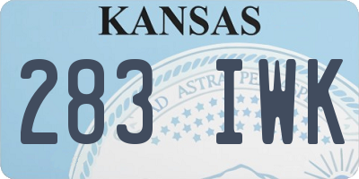 KS license plate 283IWK
