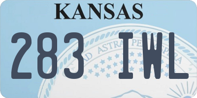 KS license plate 283IWL