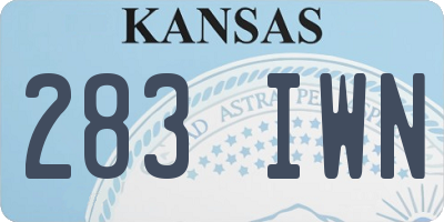 KS license plate 283IWN