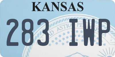 KS license plate 283IWP