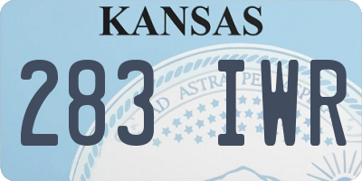 KS license plate 283IWR