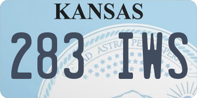 KS license plate 283IWS